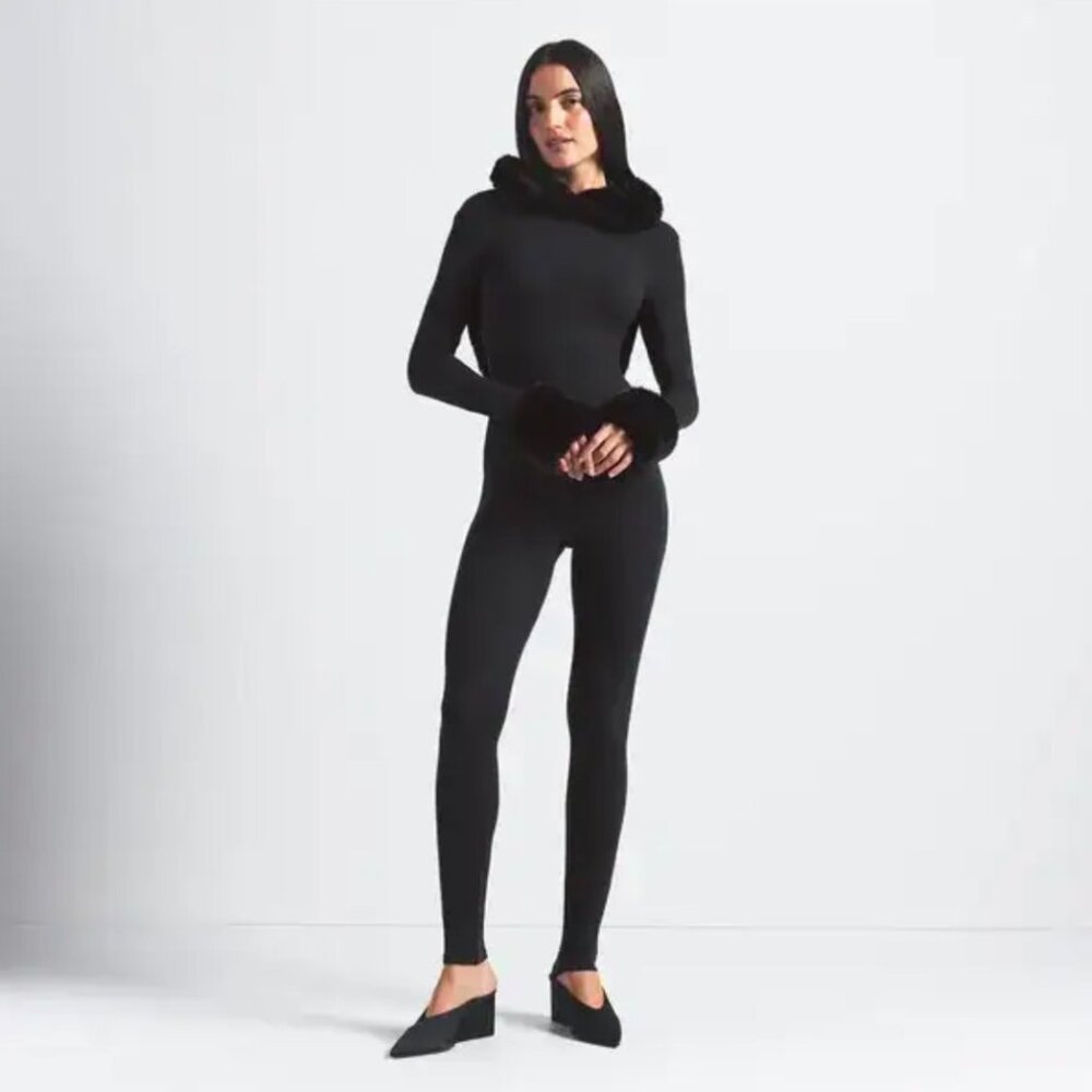 Skims cloud hooded catsuit - onyx